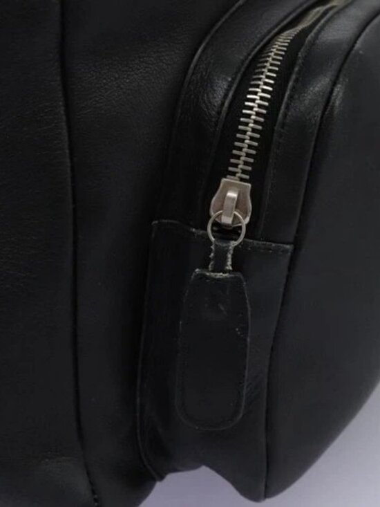 Salvatore Ferragamo Gancini Backpack Leather Black Silver Auth EC696 main image 7